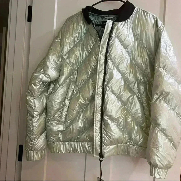 Noize amber mint metallic green puffer jacket bomber size small NEW - Picture 5 of 10